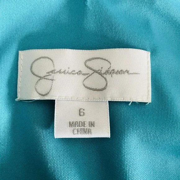 New Jessica Simpson Bluebird Blue Chiffon Pleated Dress Size 6 - Picture 5 of 8